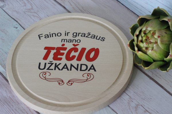 Cutting board ,,Faino ir grazaus mano tecio uzkanda,,