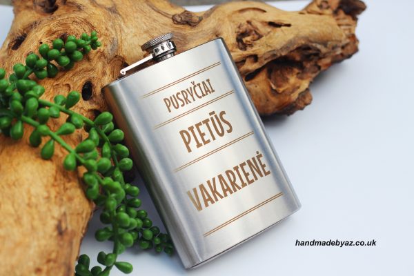 Metal Flask ,,Pusryciai,Pietus,Vakariene,,
