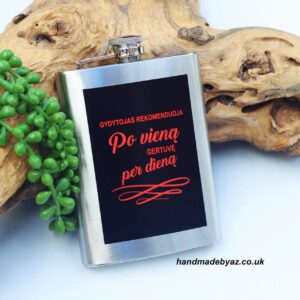 Metal Flask ,,Gydytojas rekomenduoja po viena...,,