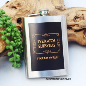 Metal Flask ,,Sveikatos Eliksyras,,