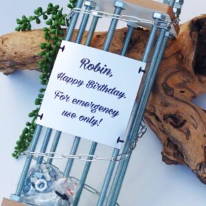 Personalised Metal Bottle Cage,,Robin,Happy Birthday...,,