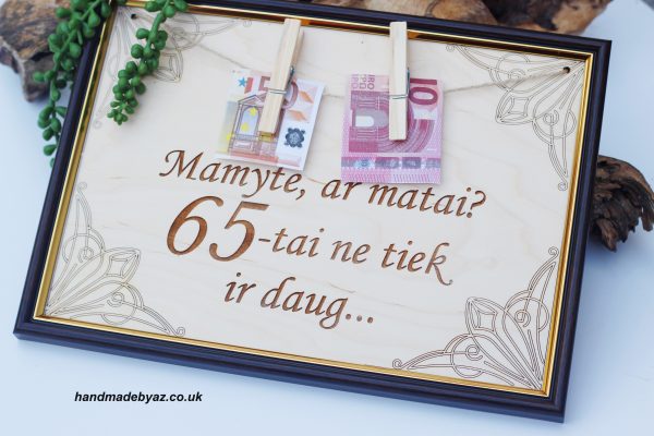 Personalised Money Frame ,,Sigitai,Ar matai?,, - Image 2