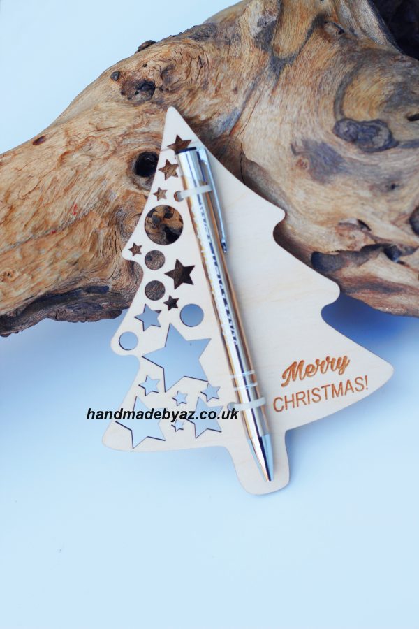 Tree pad with pen ,, Merry Christmas,,