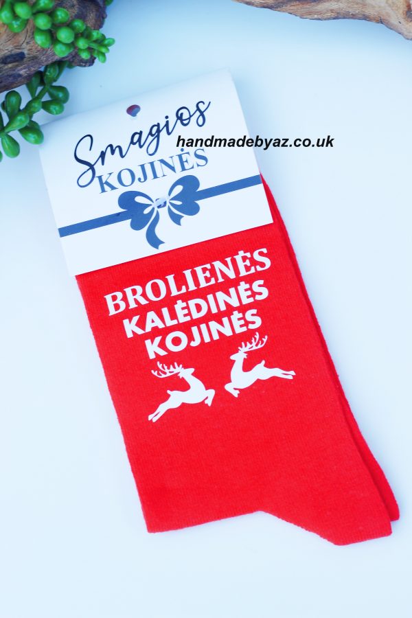 Printed Sock for Women ,,Brolienes Kaledines kojines,,