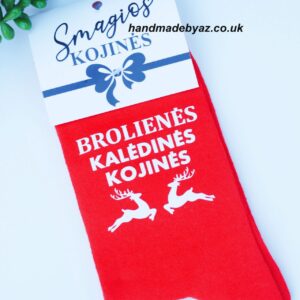 Printed Sock for Women ,,Brolienes Kaledines kojines,,