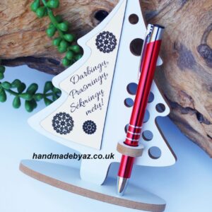 Stand tree pad with pen ,, Darbingu,Prasmingu,sekmingu metu,,