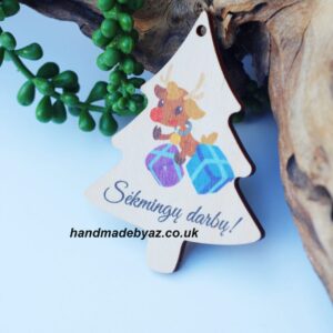 CHRISTMAS TREE/GIFT  tag ,,Sekmingu darbu,,
