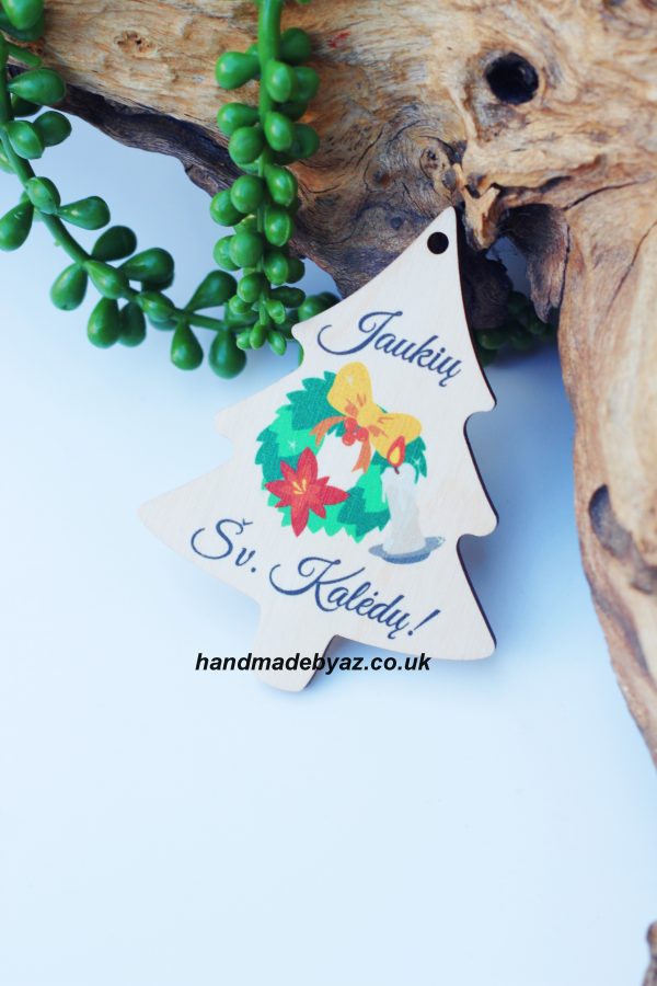 CHRISTMAS TREE/GIFT  tag ,,Jaukiu sv. Kaledu,,