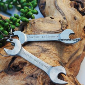 Key Chain with bottle opener ,,Darbas-tai svente,,