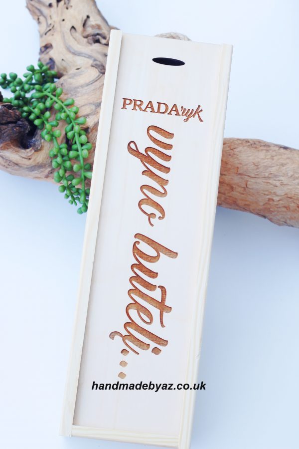 Wooden  Wine Box ,,Pradaryk vyno buteli...,,