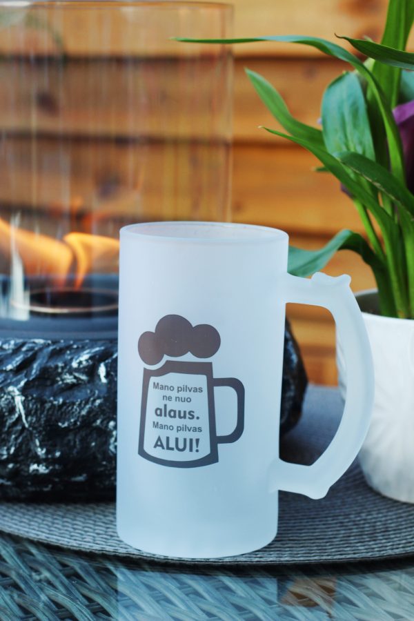 Beer mugs ,,Mano pilvas ne nuo alaus,,