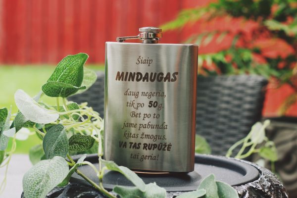 Personalised Metal Flask ,,Siaip Mindaugas...,,