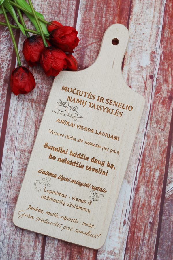Cutting board ,,Mociutes ir senelio namu taisykles,,