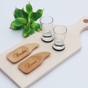 Cutting board with shots ,Druska&Duona,,