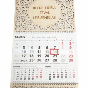 Wall calendar ,,Ko neleidzia tevai,leis seneliai,,