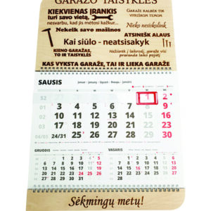 Wall calendar ,,Garazo taisykles,,