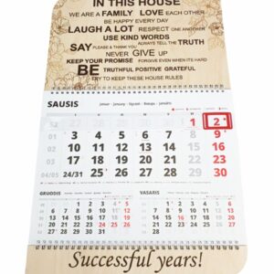 Wall calendar ,,In this house,,