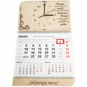 Wall calendar with clock ,,Namai..