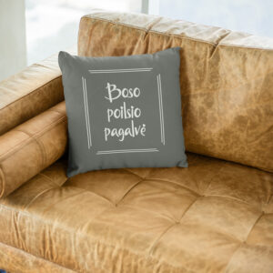 Pillow with print ,,Boso poilsio pagalve,,