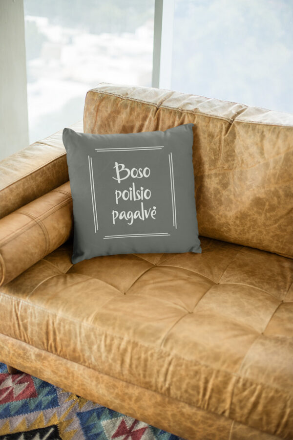 Pillow with print ,,Boso poilsio pagalve,,