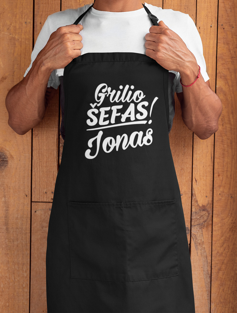 Personalised Apron ,, Grilio sefas Jonas,,