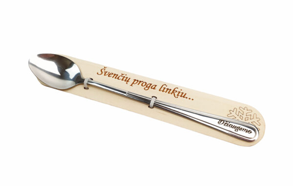 Spoon with pad  ,,Svenciu proga linkiu DZIAUGSMO,,