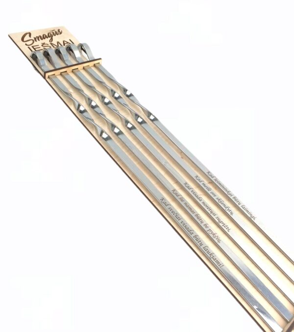 BBQ metal sticks set  ,,Kad seimininkai butu...,,