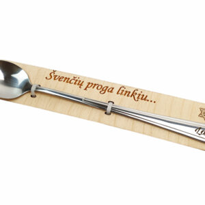 Spoon with pad ,,Svenciu proga linkiu...,,