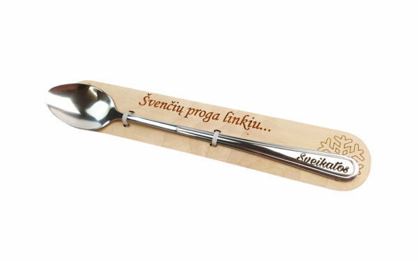 Spoon with pad  ,,Svenciu proga linkiu SVEIKATOS,,