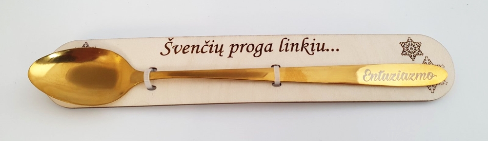 Spoon with pad ,,Svenciu proga linkiu,,