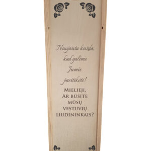 Invitation Wooden  Wine Box ,,Nuojauta kuzda...,,