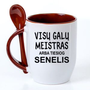 Cup with Spoon ,,Visu galu meistras arba tiesiog senelis,,