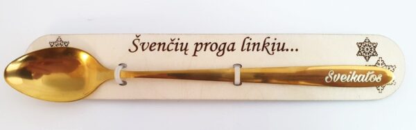 Spoon with pad  ,,Svenciu proga linkiu,,