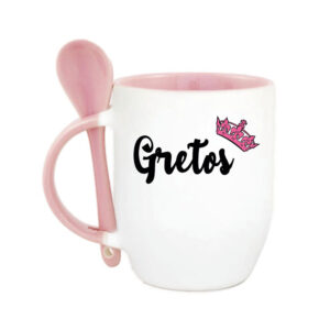 Personalised Cup with Spoon ,,Gretos,,