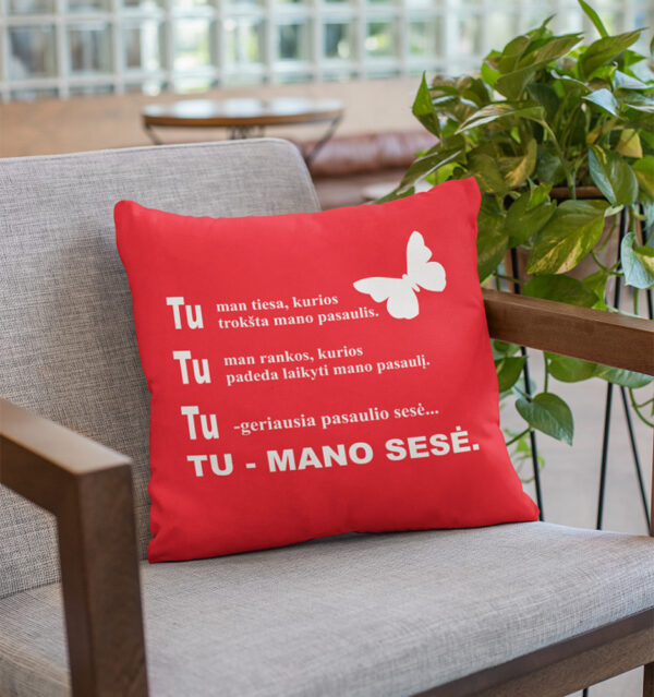 Pillow with print ,,Tu mano-sese,,