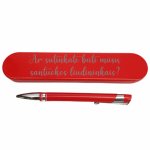 Pen and a metal case ,,Ar sutinkate buti...,,