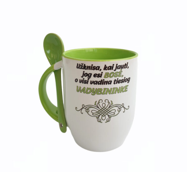 Cup with Spoon ,,Uzknisa,kai jauti...,,