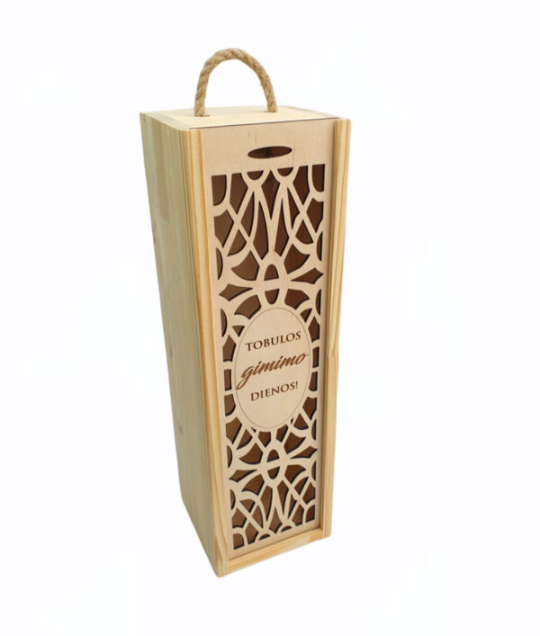 Wooden  Wine Box ,,Tobulos gimimo dienos,,
