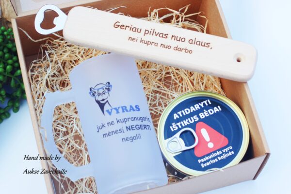 Gift set for him ,,Geriau pilvas nuo alaus,,