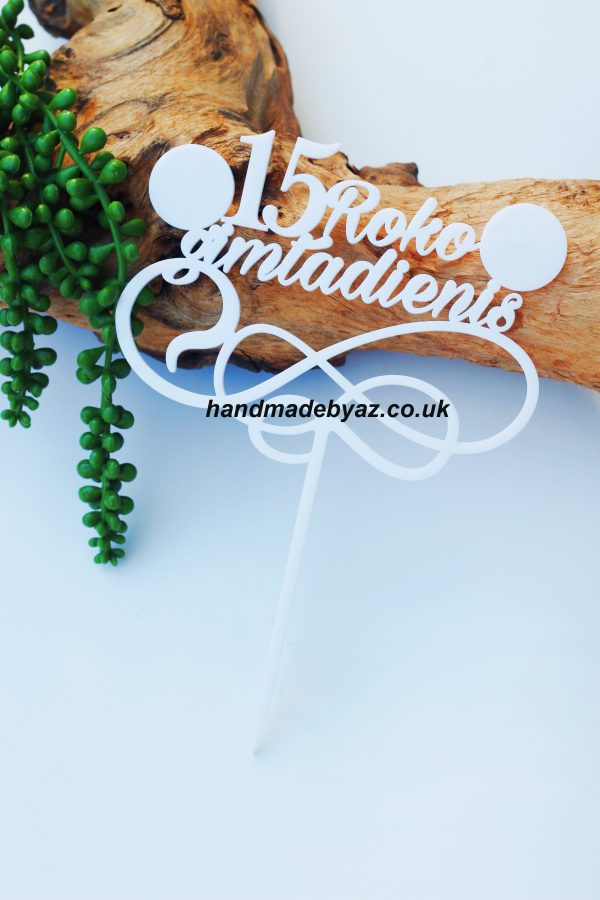 Personalised Cake toppers ,,15 Roko Gimtadienis,,