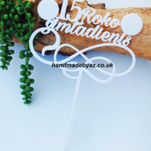 Personalised Cake toppers ,,15 Roko Gimtadienis,,