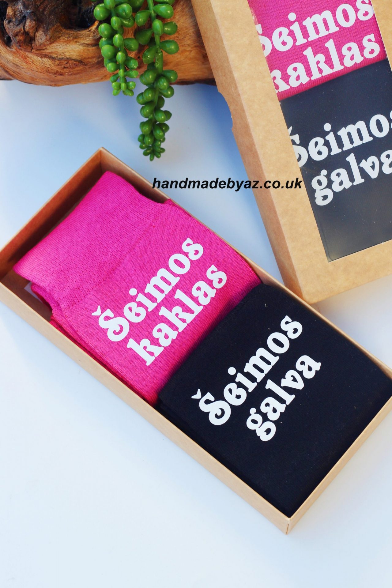 Printed Sock for Couple ,,Seimos galva,Seimos kaklas,,