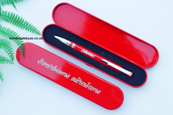 Pen and a metal case ,,Svarbiems uzrasams,,