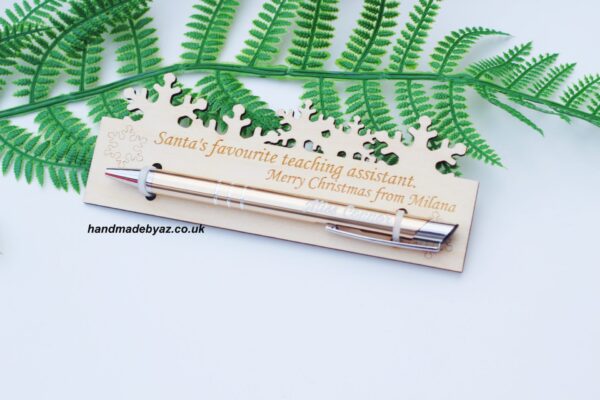 PERSONALISED Pad with pen ,, Santa's favourite Teaching assistant,,,, (Copy)