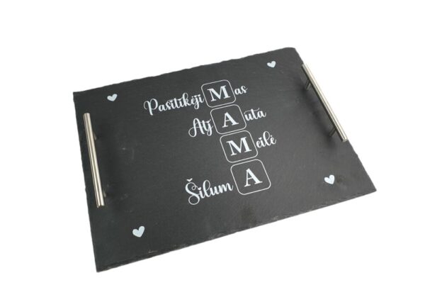 Stone tray with handle ,,Mama,,