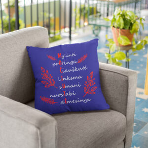 Pillow with print ,,Mociute,,