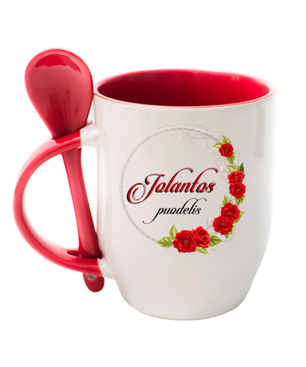 Personalised Cup with Spoon ,,Jolantas puodelis,,