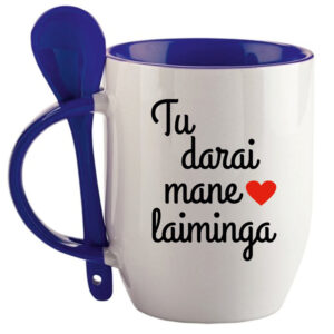 Cup with Spoon ,,Tu darai mane laiminga,,