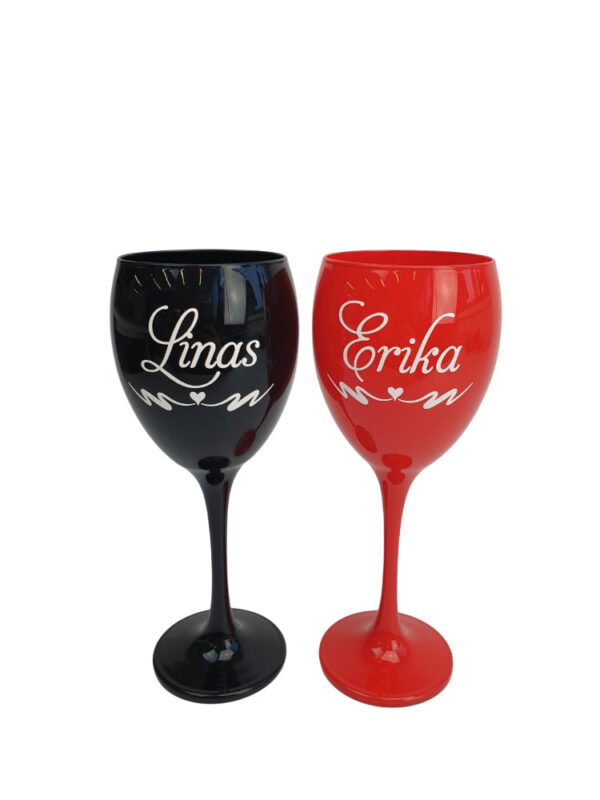 Personalised Wine Glass set  ,,Linas/Erika,,