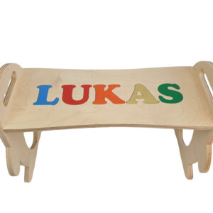 Personalised stool with puzzle